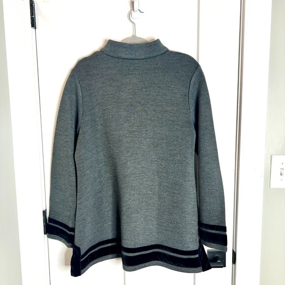 Soft Surroundings Runway Pullover Velvet Trim Tunic Sweater Knit Top Sz Large - Picture 5 of 5